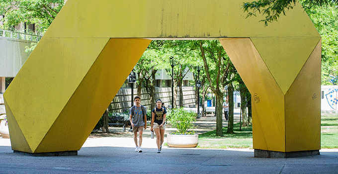 Pitt students walking